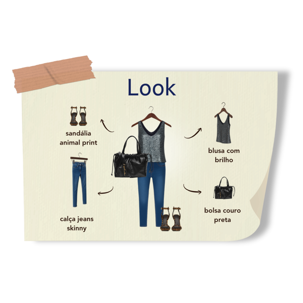 arara de boutique com look completo exposto para facilitar a decisão de compra